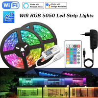 DC12V 5050 RGB Led Strip Lights 1M-10M Kit Wifi RGB Controller Dimmer Magic Home APP Control Festive Atmosphere Decor for Alexa