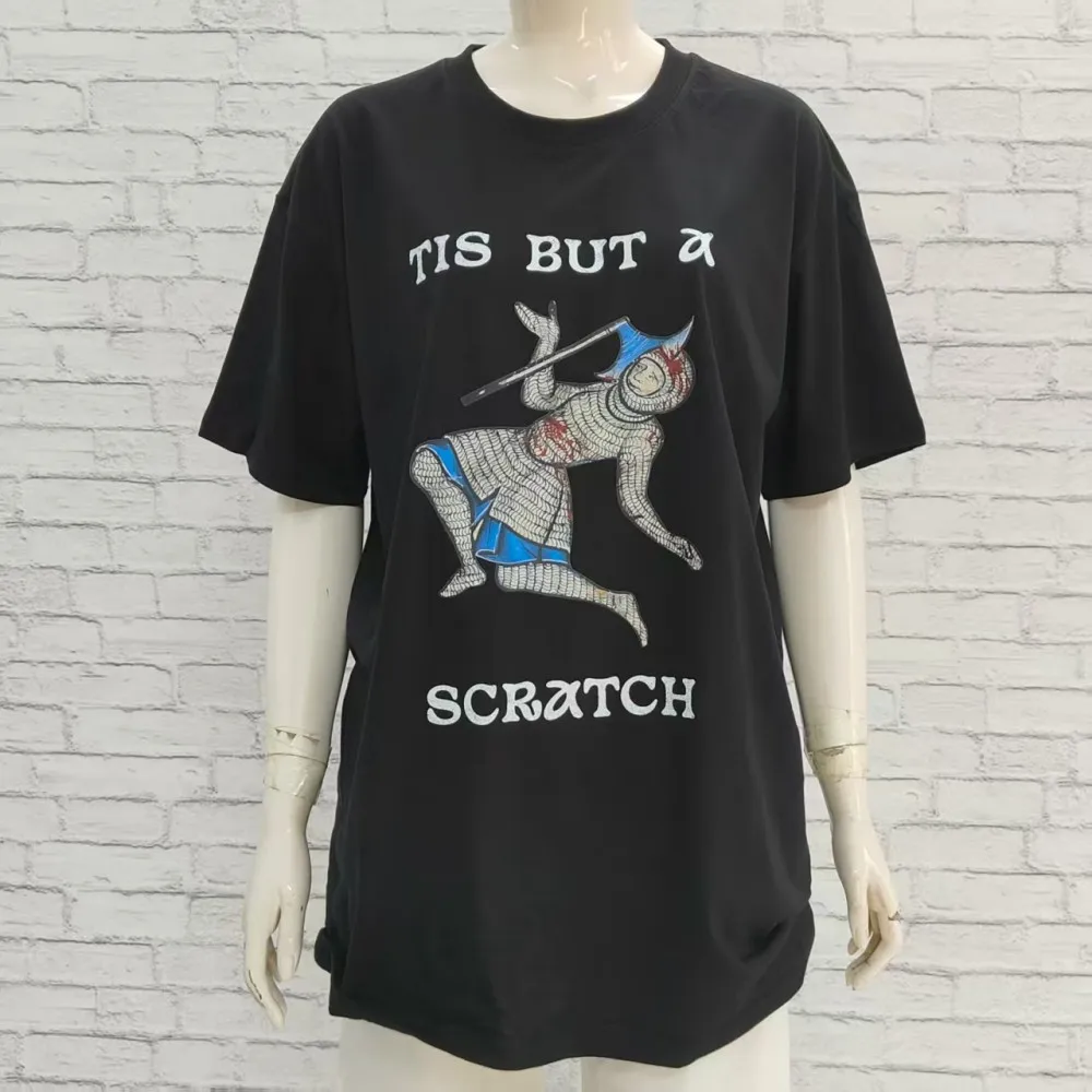 Tis But A Scratch Tee Funny Medieval Knight T-Shirt Vintage Meme Shirt Renaissance Fair Tops Men Crewneck Cotton Short Sleeve - Image 6