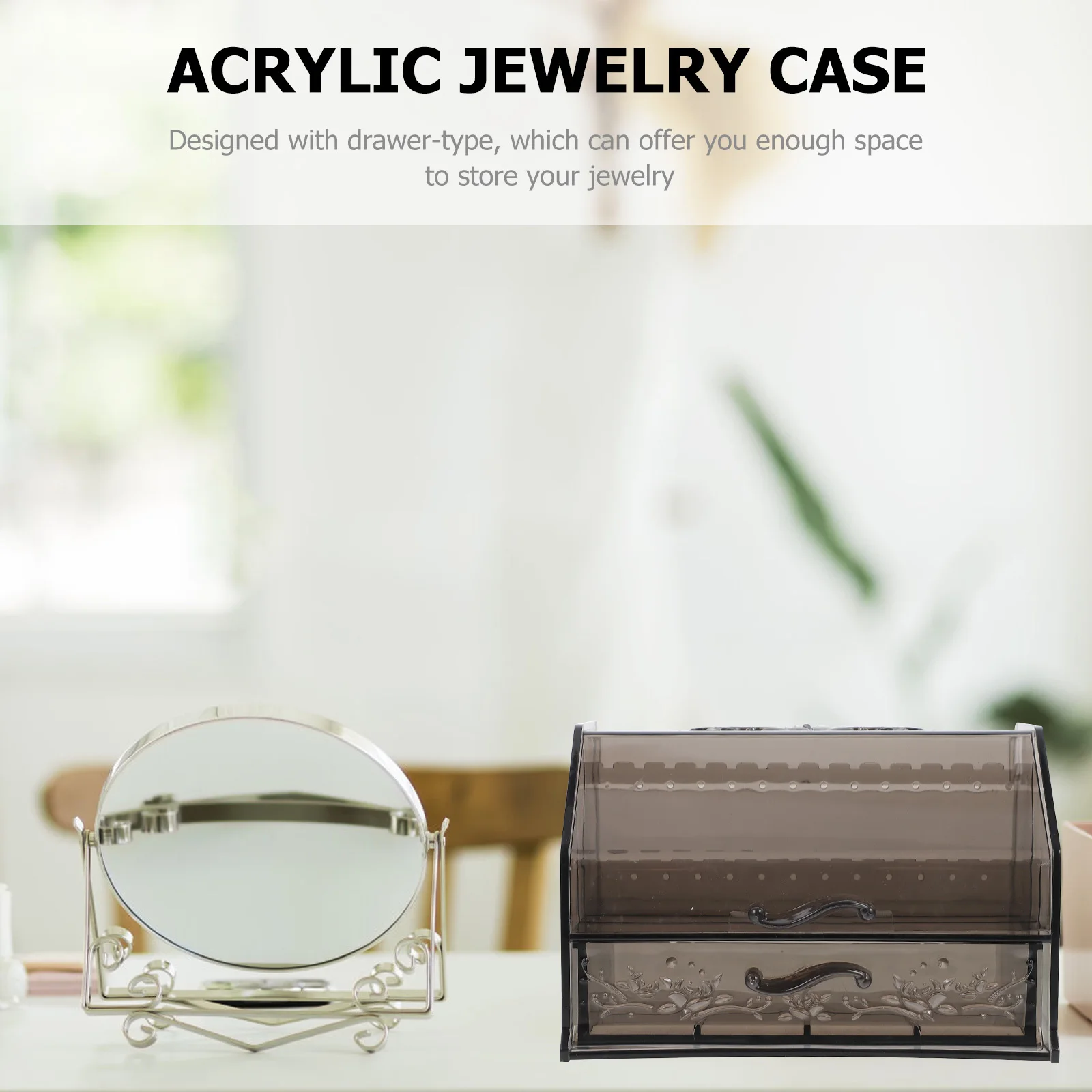 

Acrylic Jewelry Storage Box Drawer-Type Multi-Function Organizer Earrings Necklaces Case Acrylic Jewelry Case