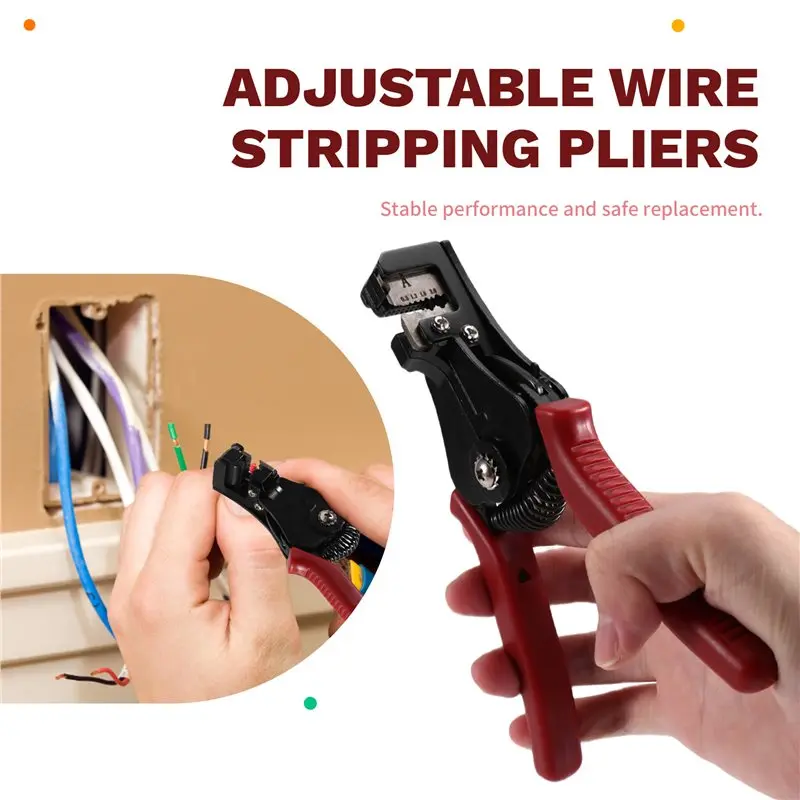 M09K HS700A Terminal Cutter Heavy Duty Adjustable Wire Stripper Pliers Tool For Electrical Wiring