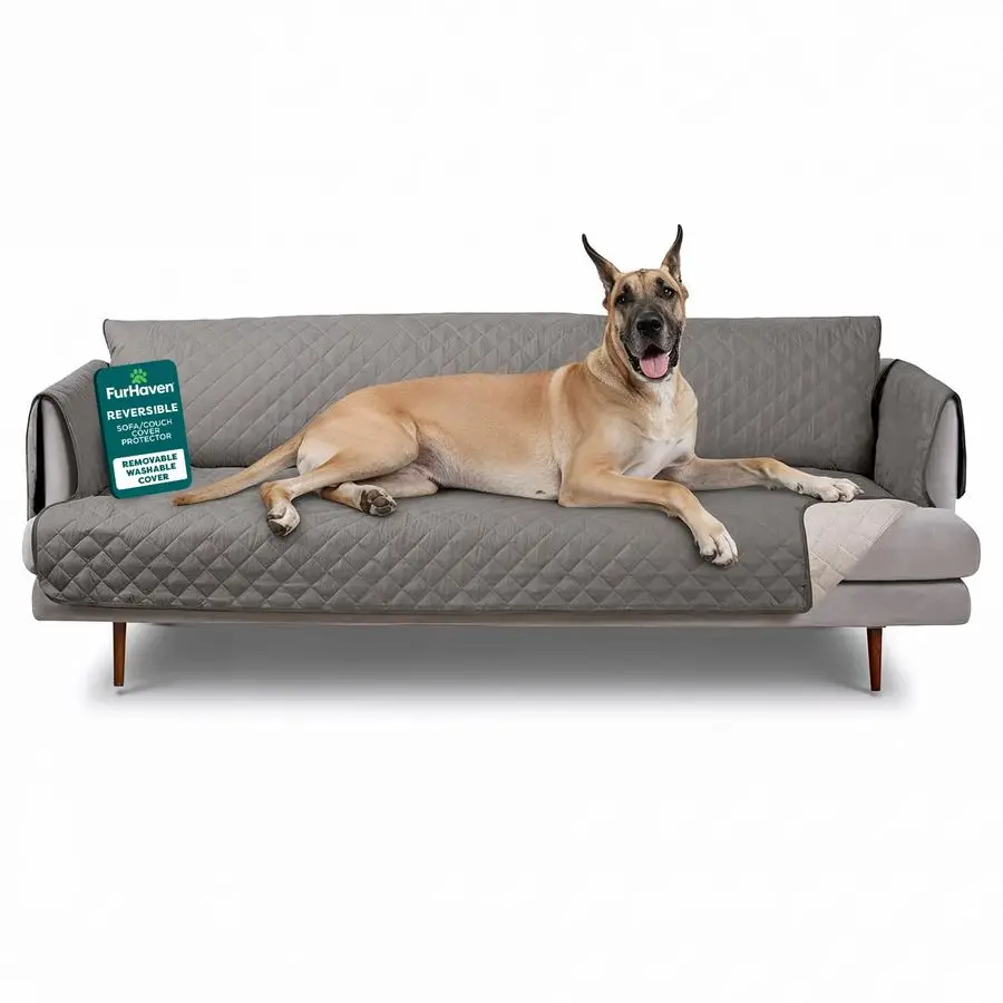 

Водонепроницаемый чехол для дивана для собак и кошек, двусторонний защитный чехол для кушетки с надежными ремнями и стеганой тканью Pinsonic, машинная стирка