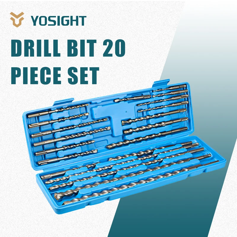 20Pcs Industrial Grade Concrete Drill Bit Set | High Hardness Wear-resistant for Building Construction Wall Drilling