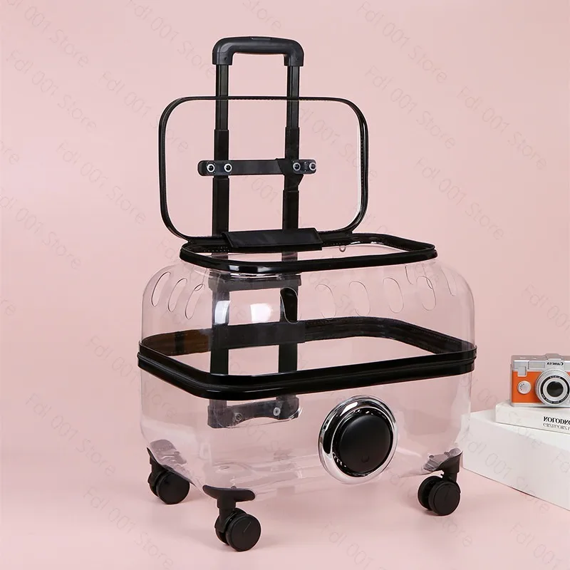 Pet Trolley Case Transparent Cat Suitcase Large Capacity Cat Out Cart Two Cats Multi-cat Portable Space Capsule