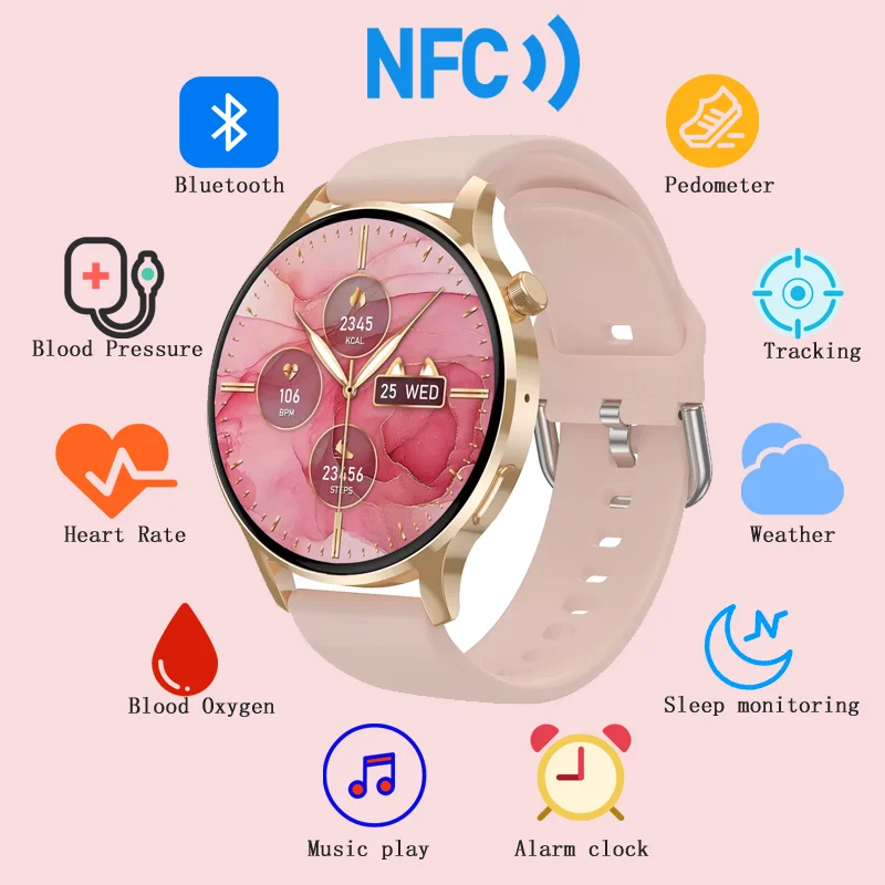 Montre intelligente d'appel Bluetooth N pour femme, montres en acier à cadran personnalisé, tracker de fitness sportif, fréquence cardiaque, montre intelligente pour Android, IOS watch3