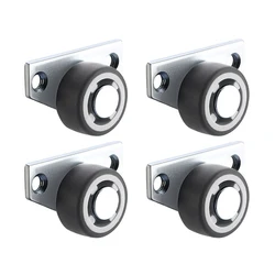 4Pcs Side-Mounted Casters, Silent Rubber Wheels, Drawer Caster, for Furniture, Kitchen Cabinet, Table, Loading Capacity 20KG