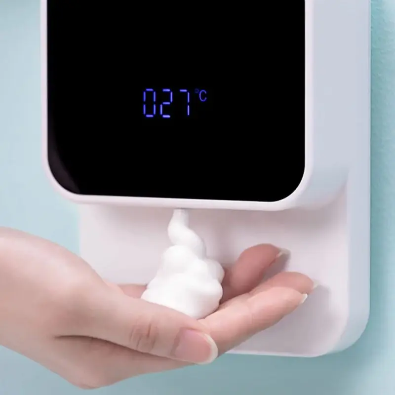 موزعات الصابون السائل الجديدة القابلة لإعادة الشحن المثبتة على الحائط بثلاث سرعات للتعديل موزع الرغوة الأوتوماتيكي آلة المطهر اليدوي #5