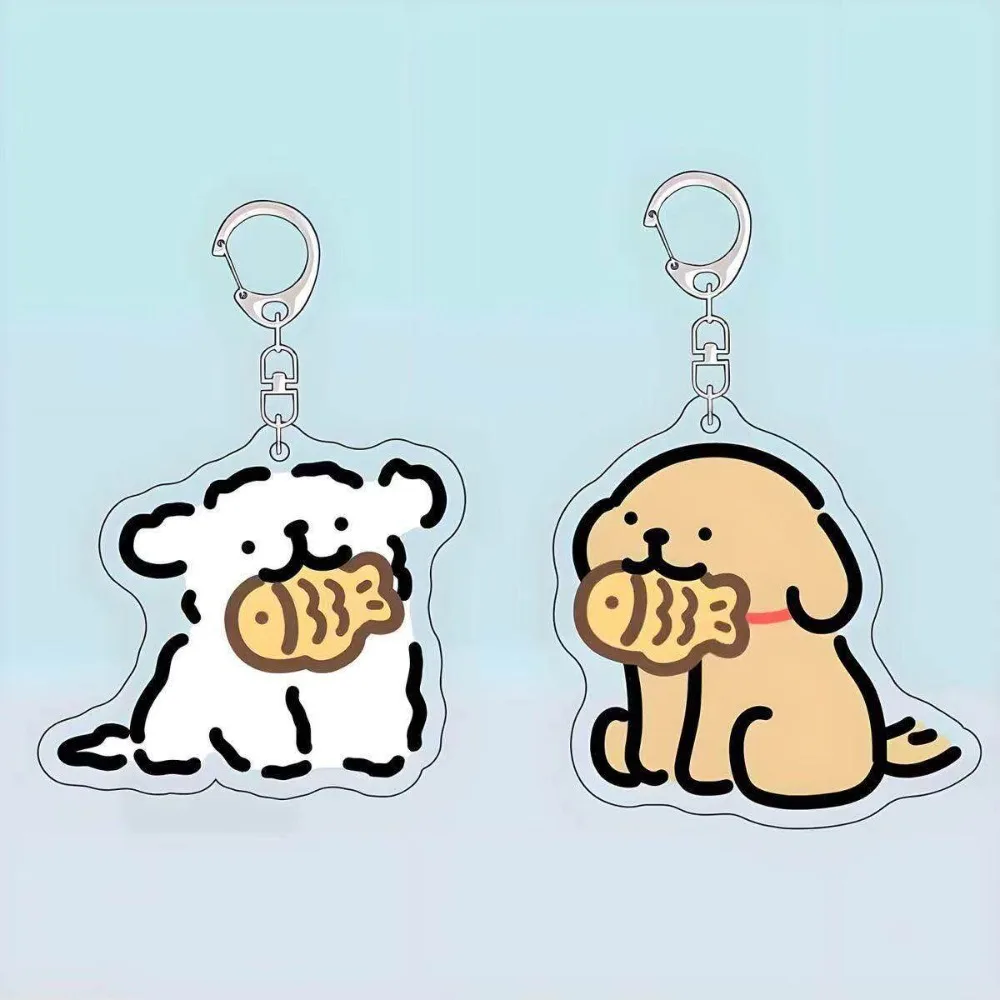 

Cute Line Puppy Keychain Ins Niche Couple Pendant Phone Straps Jewelry Accessory Cartoon Acrylic Decoration for Best Friends