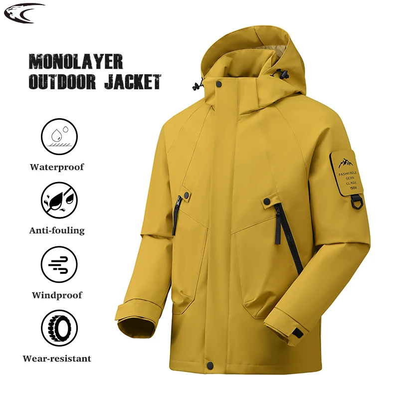 LNGXO Unisex Waterproof Outdoor Jacket Windbreaker Rain Coat for Climbing Hiking Camping Trekking Men Women Windproof Breathable