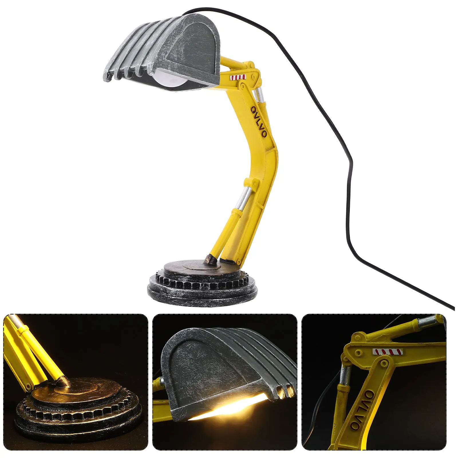 Industrial Excavator Table Lamp Kids Construction Room Tabke Office Digger Home Decor