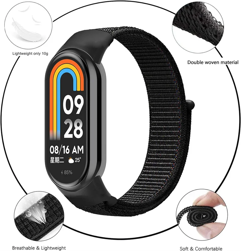 Nylon Loop for xiaomi Mi Band 8 Strap SmartWatch Wristband Correa NFC Replacement sport watchband pulseira Mi band 8 Bracelet