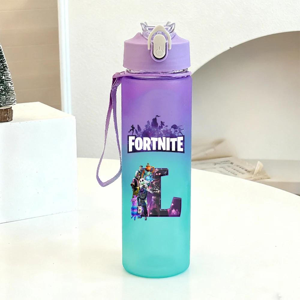 Bouteilles d'eau de sport Fortnites de 750ml, bouteille givrée de nuit de Forteresse Anime, voyage en plein air, pichets de Fitness, gobelets portables