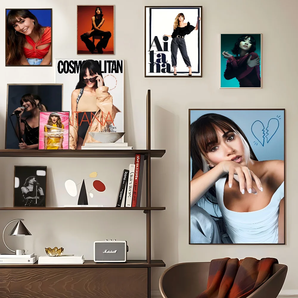 

Aitana Ocanaes Singer Movie Sticky Posters Retro Kraft Paper Sticker DIY Room Bar Cafe Aesthetic Art Wall Painting