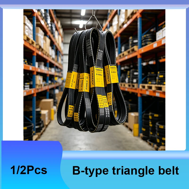 1/2Pcs B Section Triangle Belt V-Belt Mechanical Industrial Transmission Belt Metric Size B500/550/600/635/660/700/100/1300mm