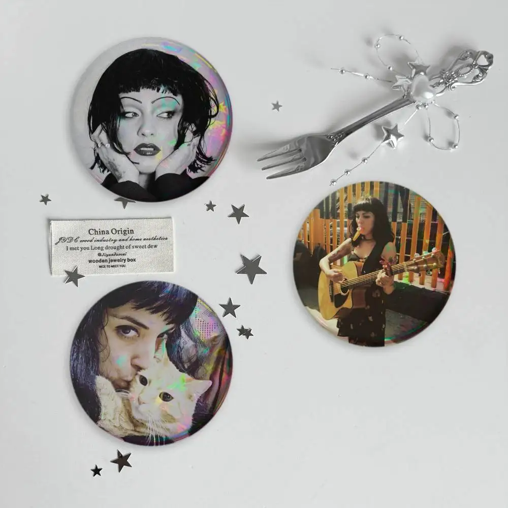 FEMME FATALE M-Mon L-Laferte Brooches Cartoon Badge Pins Backpack Hat Accessories Friend Gift