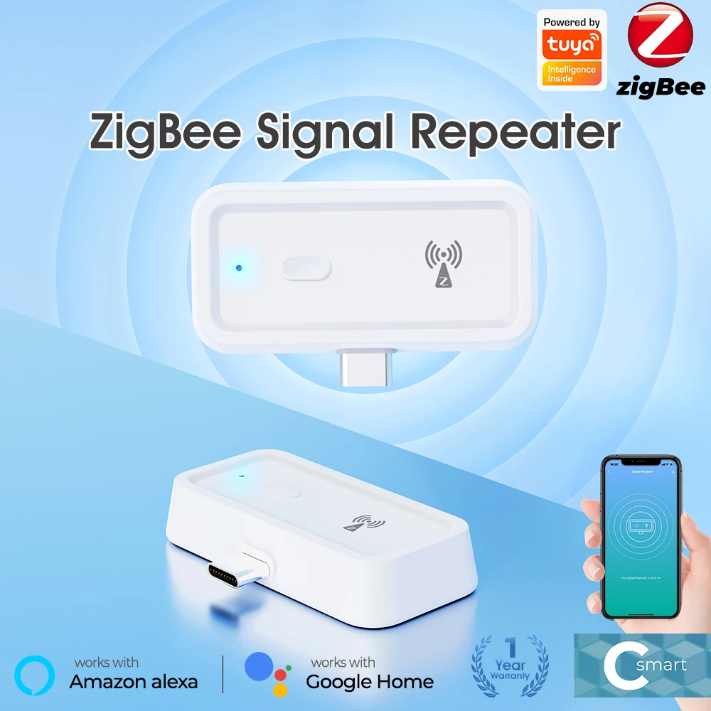 

Интеллектуальный повторитель сигнала Zigbee с интерфейсом Type-C, улучшенным сигналом, расширенным покрытием, совместным сбором устройств, голосовым управлением