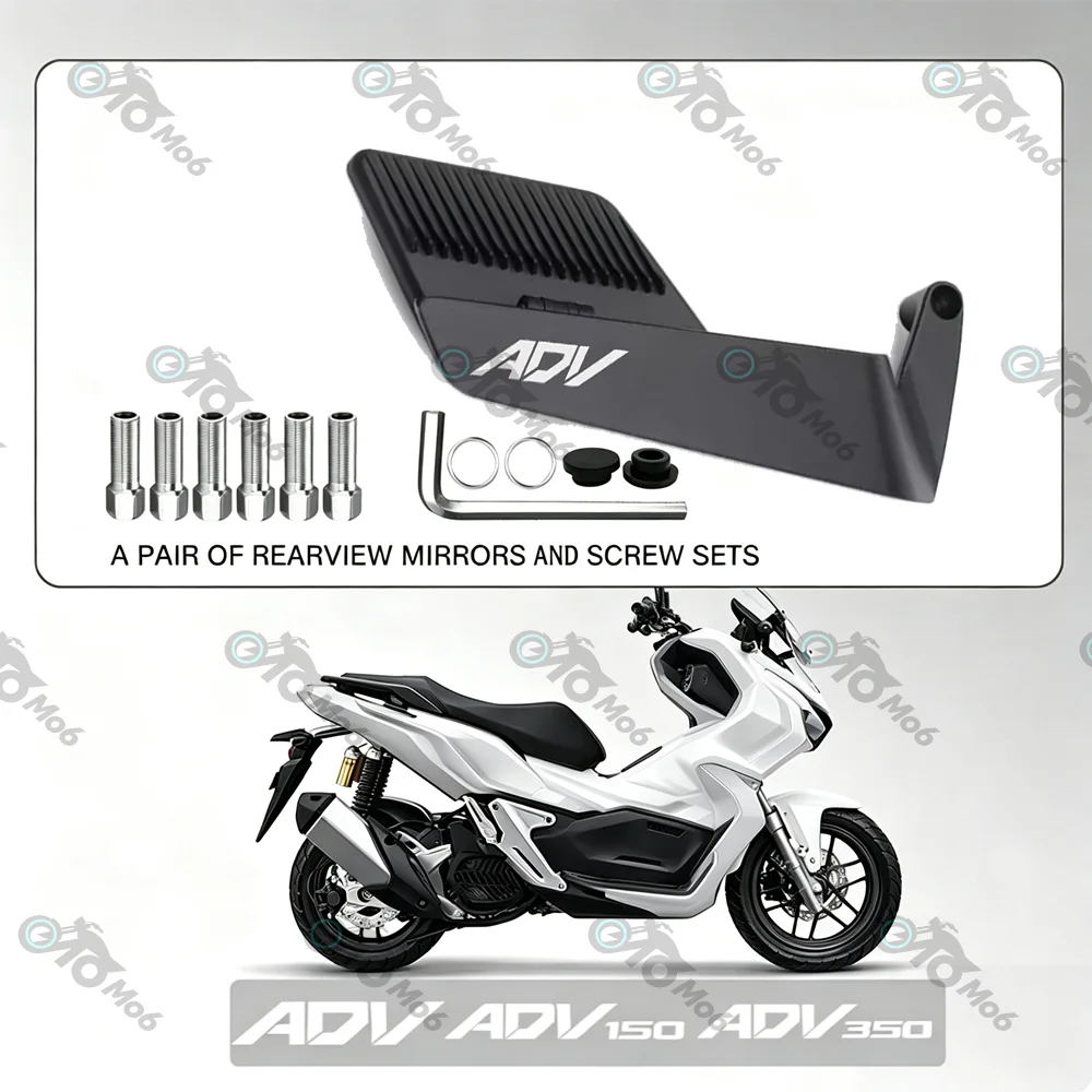 Track Certified Wide-angle Motorcycle Fixed Wind Wing Rearview Mirror For ADV PCX HONDA PCX125 PCX150 PCX ADV 350 ADV150 ADV350