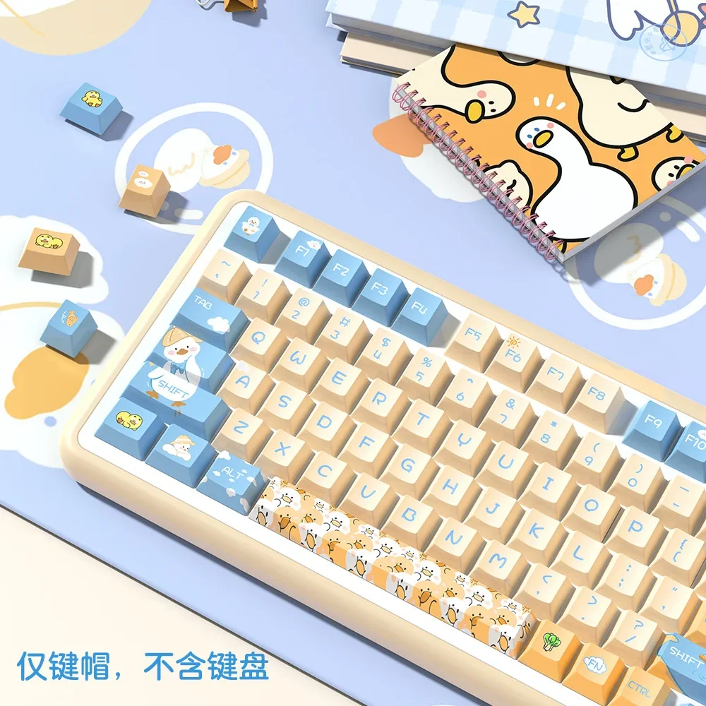 MiFuny Duck Theme Keycaps Set PBT Dye-sub Cute Korean keycap Custom XDA/cherry Profile Key Caps Mechanical Keyboard Accessory