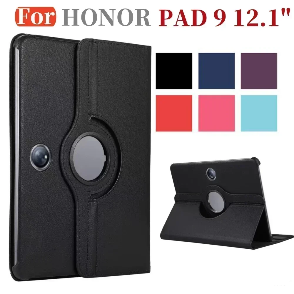 Funda giratoria 360 para Huawei Honor Pad 9 12,1 pulgadas 2024 funda con soporte Funda de cuero PU para Honor Pad 9 HEY2-W09 funda de HEY2-W19