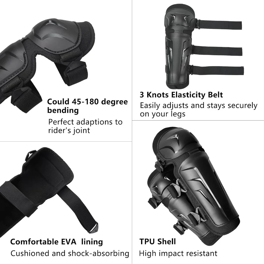 Rodilleras y espinilleras ajustables para Motocross para hombres, protección de armadura de pierna de motocicleta a prueba de golpes para carreras de motos de cross, alto rendimiento