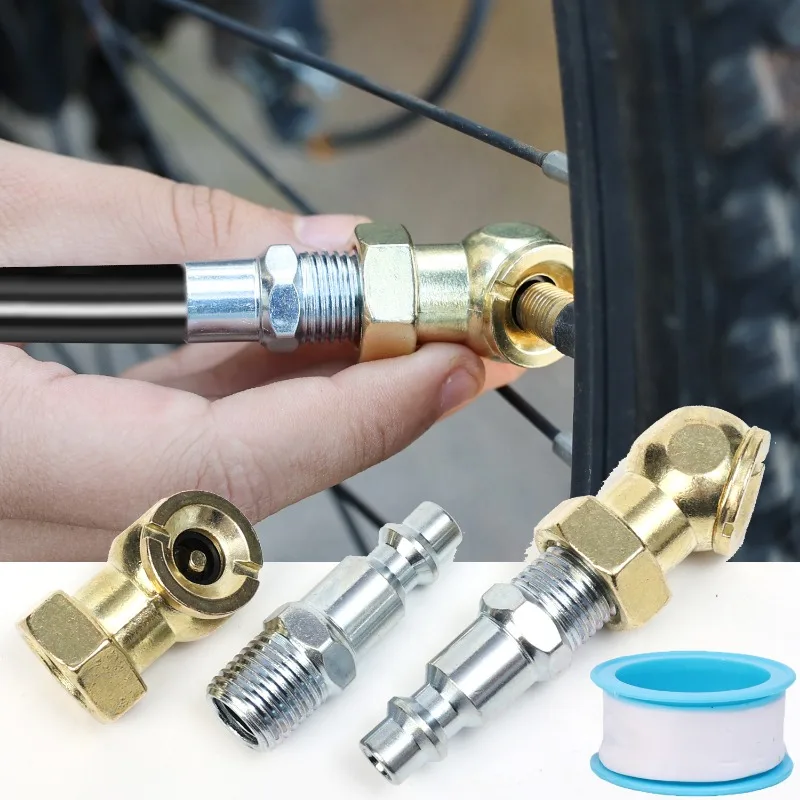 Ball Shape Inflatable Nozzle Connector 1/4 Inch NPT Metal Inflator Fitting American Style Valve Fitting Car Tyre Repair Tools