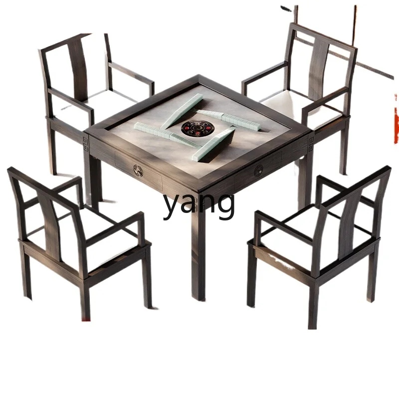 YJQ Chinese solid wood mahjong machine automatic household dining table dual-purpose bass mahjong table