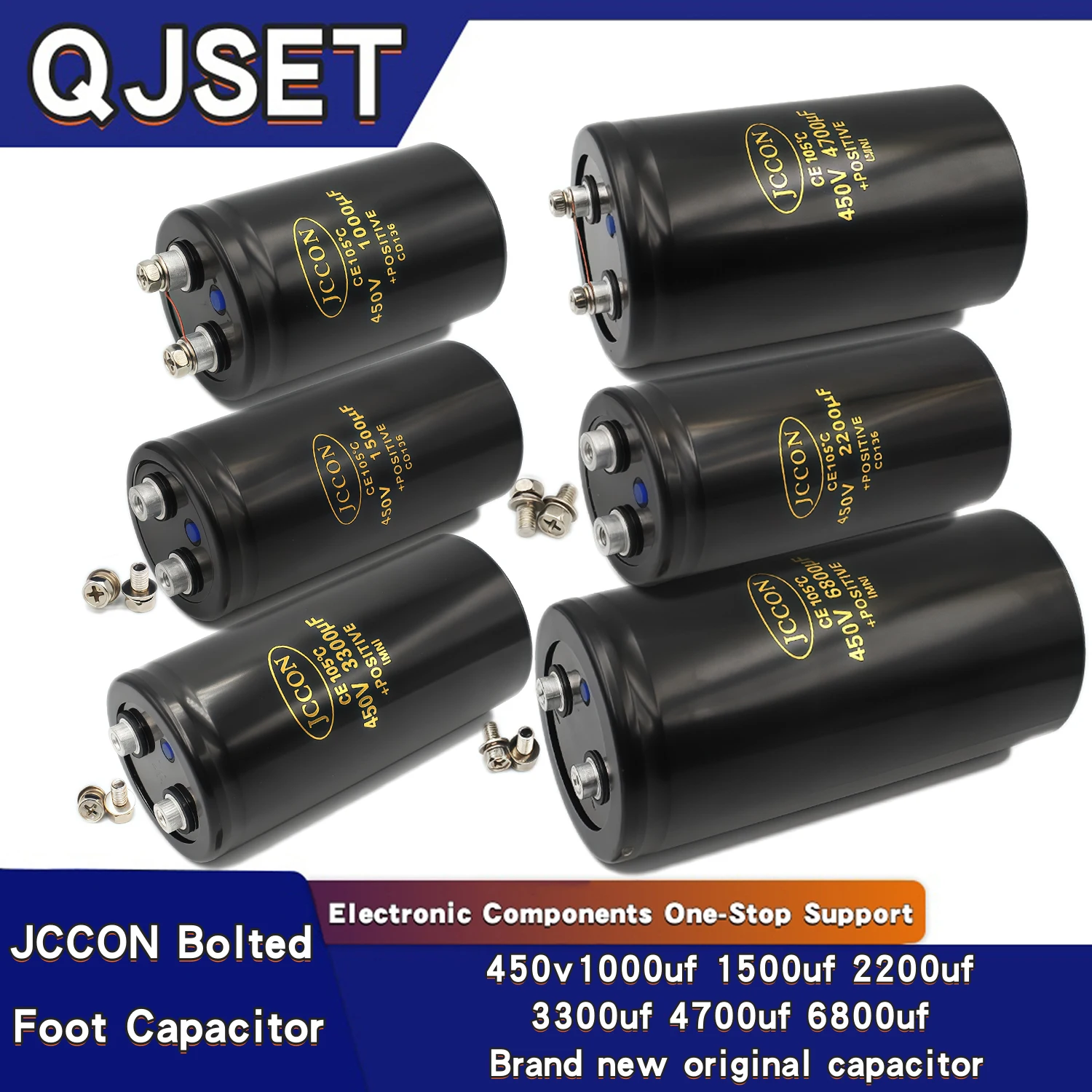 1 szt. kondensator 450V 4700uF 1500uF 1000uF 2200uF 6800uF 3300uF 450V do przetwornicy częstotliwości/inwertera/spawarki, mocowany na śruby