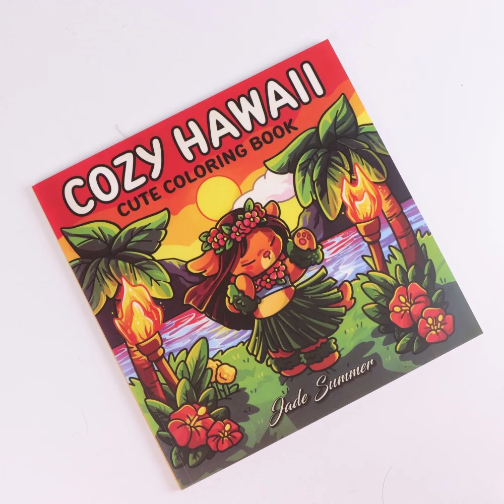 Cozy Hawaii Coloring Books, Tropical Scenes, Easy Coloring, For Home Parent - Child DIY, Relax, Unwind, Boost Creativity