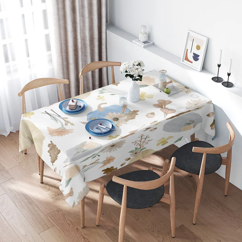 

Natural Floral Tablecloth: Soft Pastel Colors Create A Calming Atmosphere For Your Dining Area.