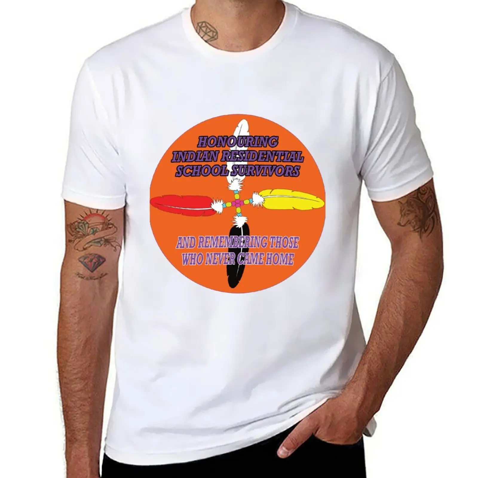

Orange shirt day, Every child matters - Honouring Survivors by Anna White T-Shirt man t shirt designer T-Shirt