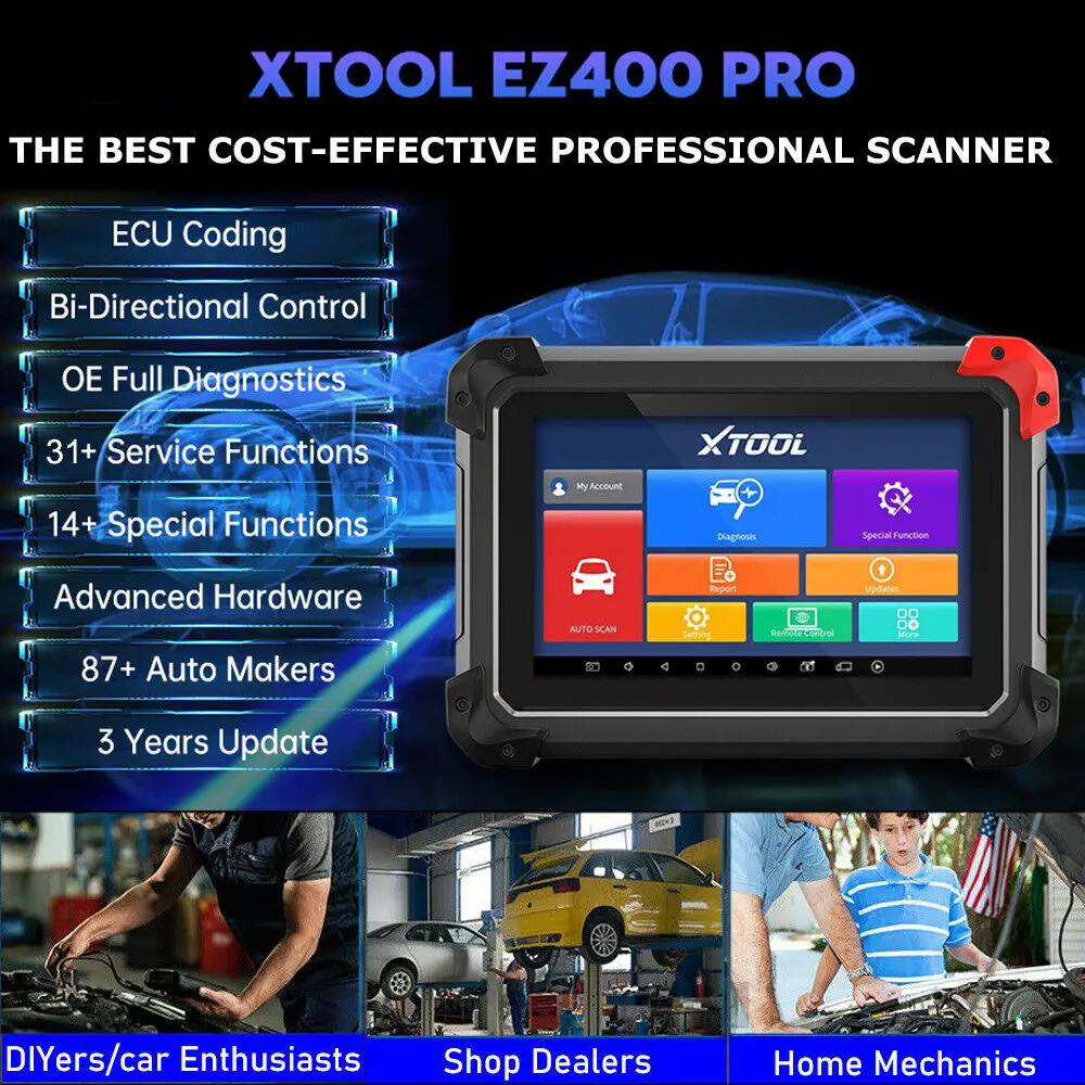 XTOOL EZ400PRO Car Diagnostic Tool ECU Coding Automotive Scanner ADAS ABS Bleed Bi-directional Control Auto VIN Scan Free Update