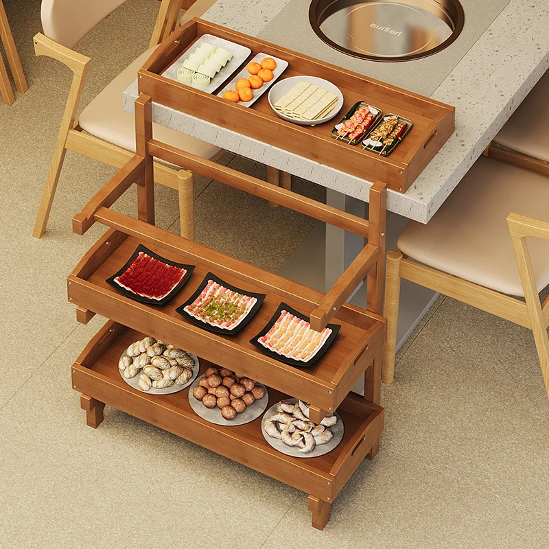 3 Layer Fruit Vegetable Storage Rack Standing Spice Storage Baskets Multi-Purpose Narrow Shelf For Kitchen Hot Pot Restaurant