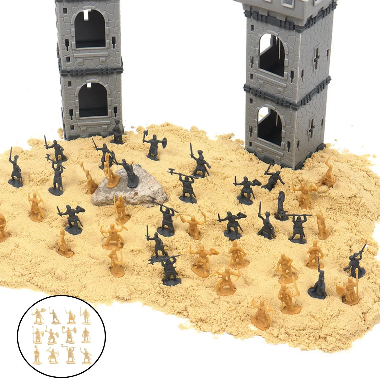 800Pcs Plastic Medieval Knight Soldier Swordman Men Dioramas for Kids