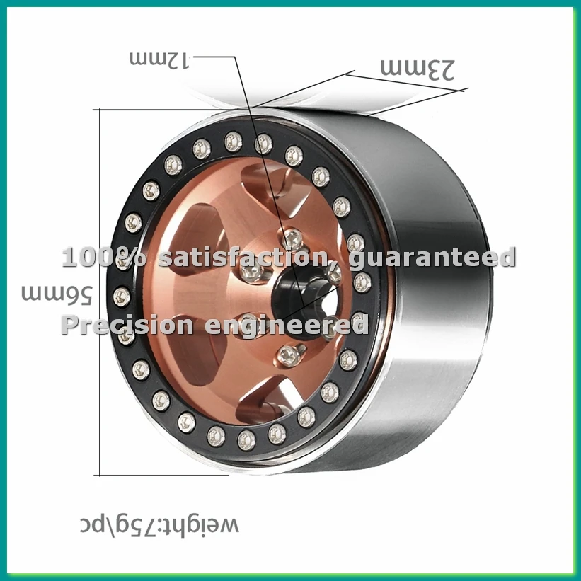 

Комплект из 4 металлических дисков Beadlock 1.9 дюйма для радиоуправляемых краулеров 1/10 SCX10 Pro Capra TRX4/D90 C-ABFT