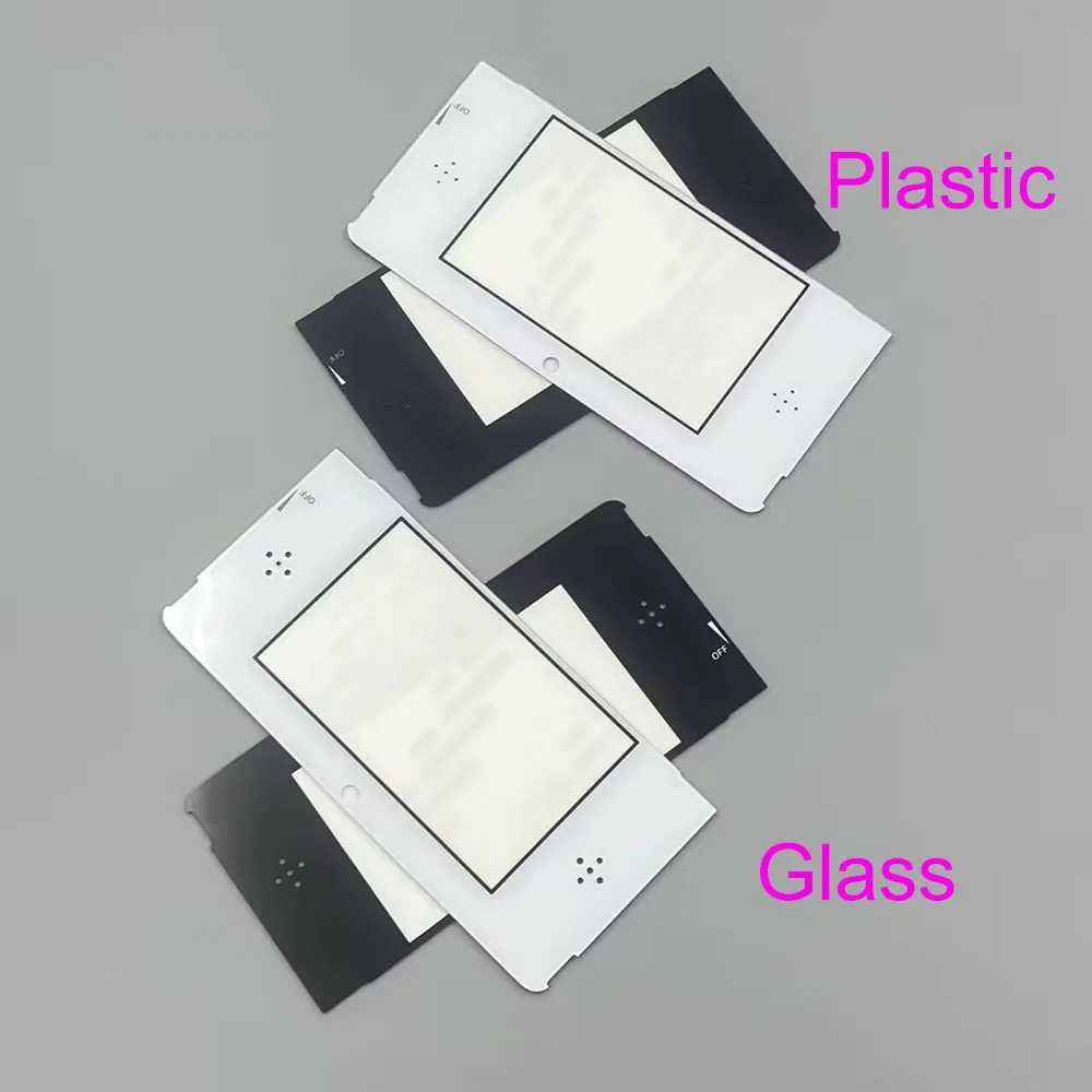 2 قطعة من البلاستيك والزجاج أسود أبيض علوي واقي شاشة LCD أمامي غطاء بلاستيكي بديل لعدسة نينتندو 3DS