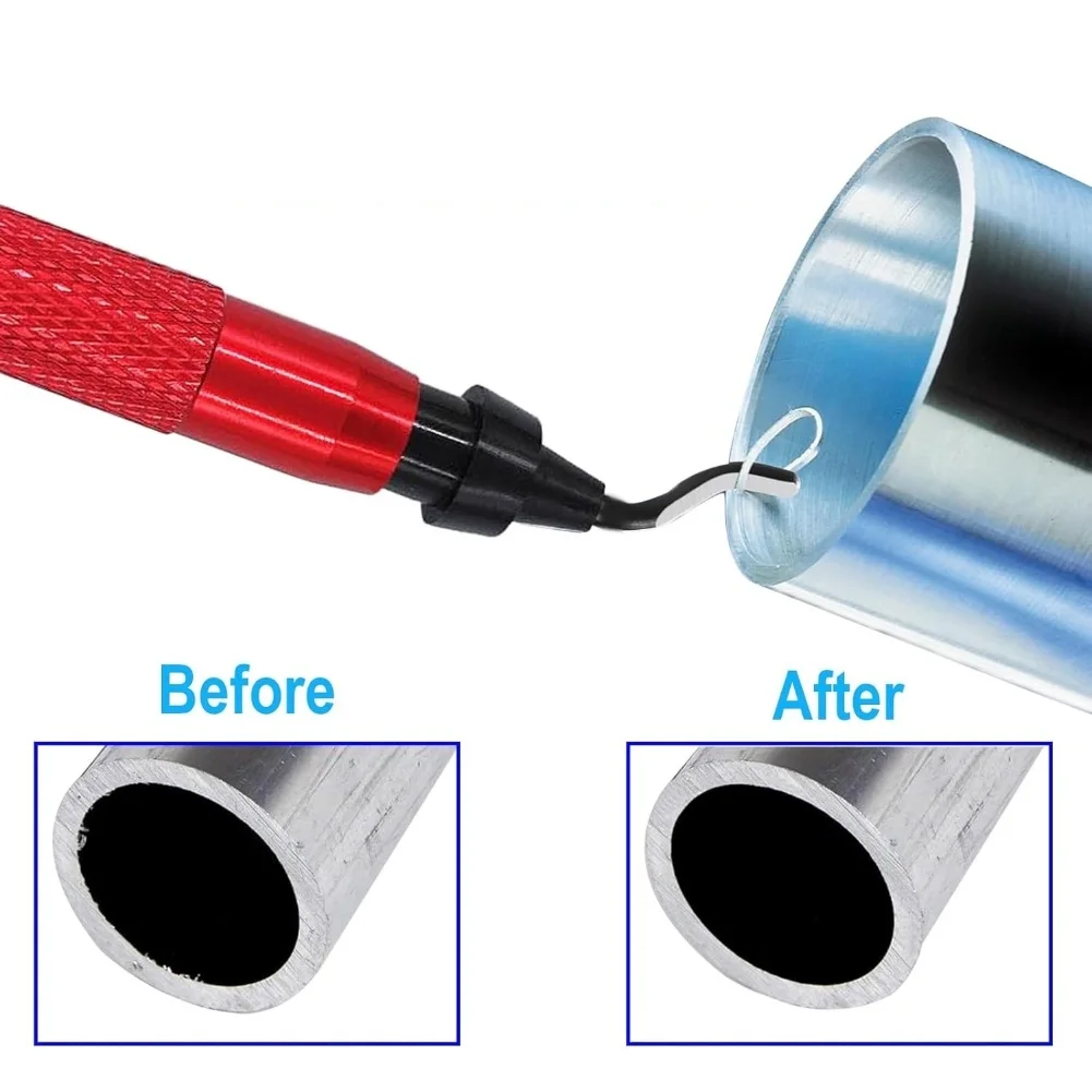 

Deburring Tool Handle RB1200 With 10Pcs BS1010 HSS Blades Rotary Head For Plastic Aluminum Wood Burr Removal Reamer ﻿hand Tool