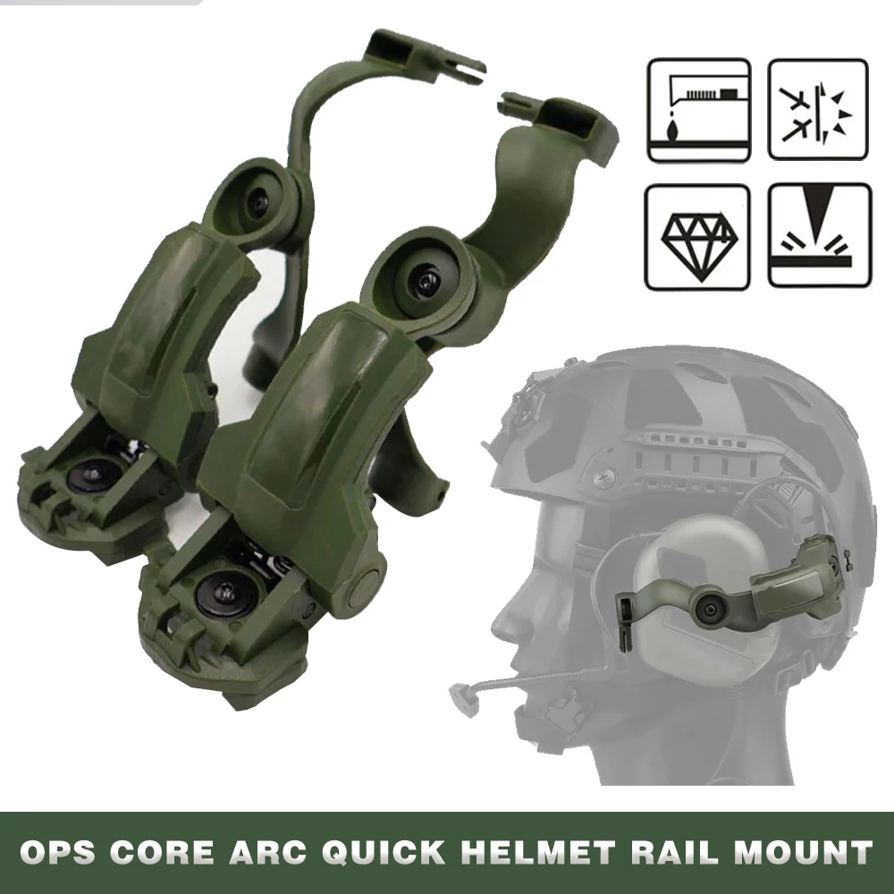 Tactical Headset Helmet Rail Mount for OPS Core ARC Shooting Noise Canceling Headset Multi-Angle Mount Helmet Rail Adapter