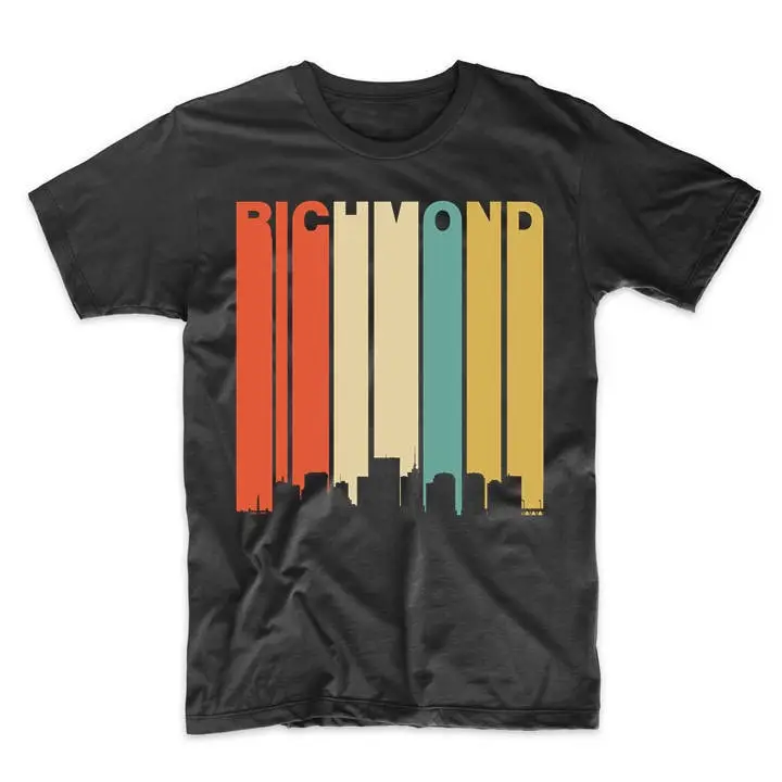 Richmond T Shirt Vintage Retro 1970'S Style Virginia Downtown Skyline Men'S Va