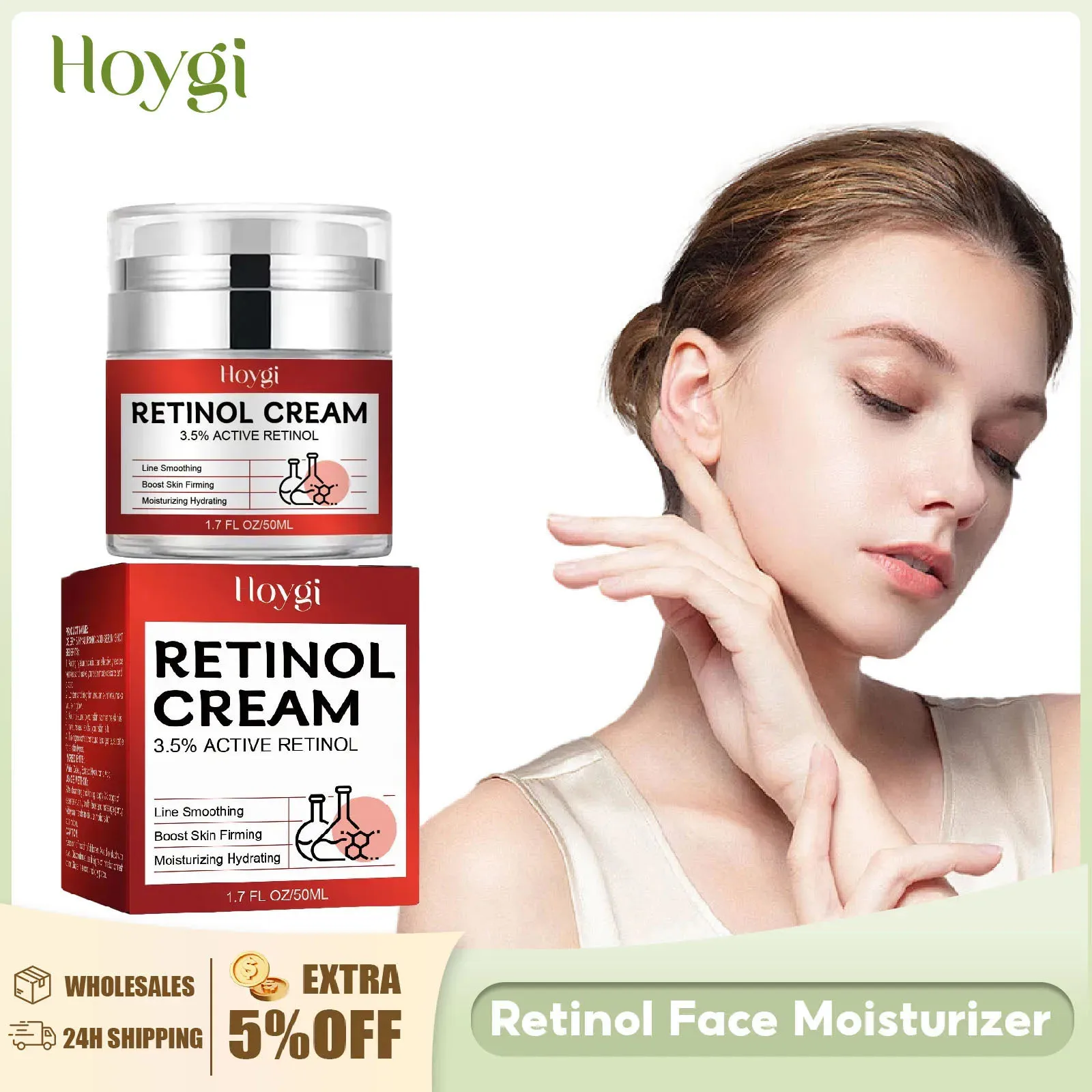 

Retinol Cream Anti-Aging Firming Lifting Fade Fine Line Moisturizing Hyaluronic Acid Shrinks Pores Tightening Brightening Cream