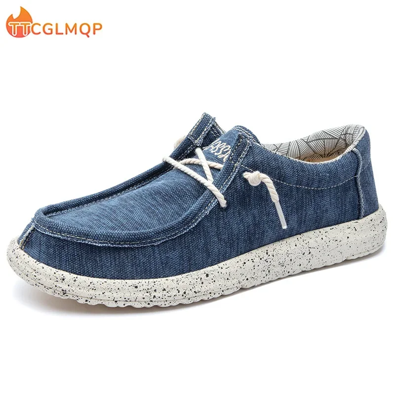 2023 Summer Men Canvas Shoes Espadrilles Breathable Casual Shoes Men Loafers Comfortable Ultralight Lazy Boat Shoes Plus Size 48