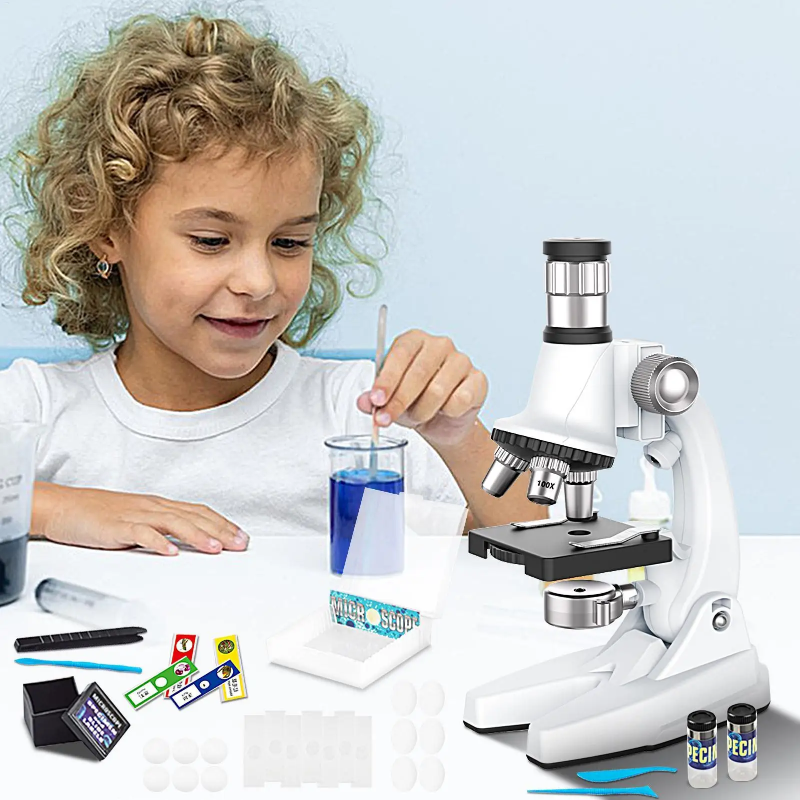 

Детский микроскоп, подготовленные предметные стекла, обучающий эксперимент, детский микроскоп, научная игрушка для домашней лаборатории, классных мальчиков и девочек