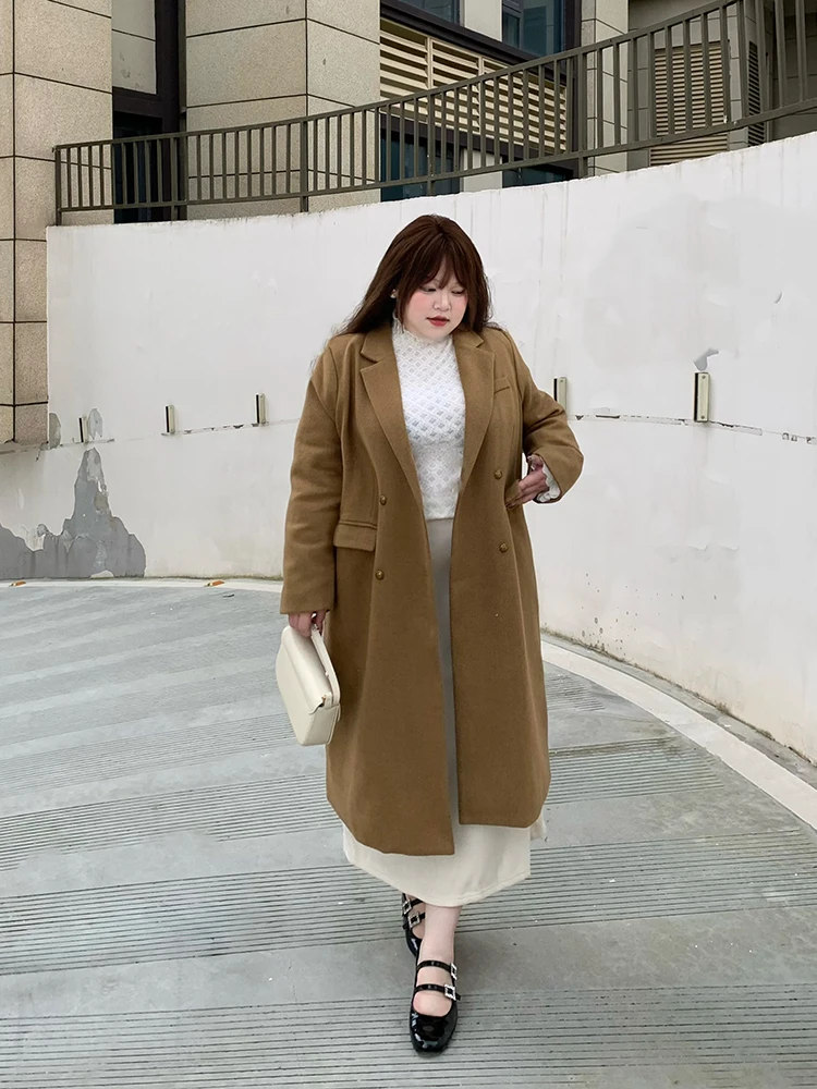 

Thick Warm Long Over-Knee Coat Autumn Winter New Style Elegant plus Size Women's Outerwear Soft Candy Large Thick Winter Coat