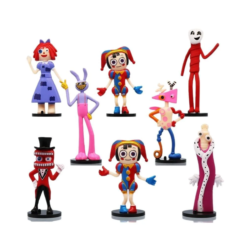 The Amazing Digital Circus Action Figures 8 Pcs Set Pvc Cartoon Character Model Cake Topper Desktop Decor Collectible Ornament view 5
