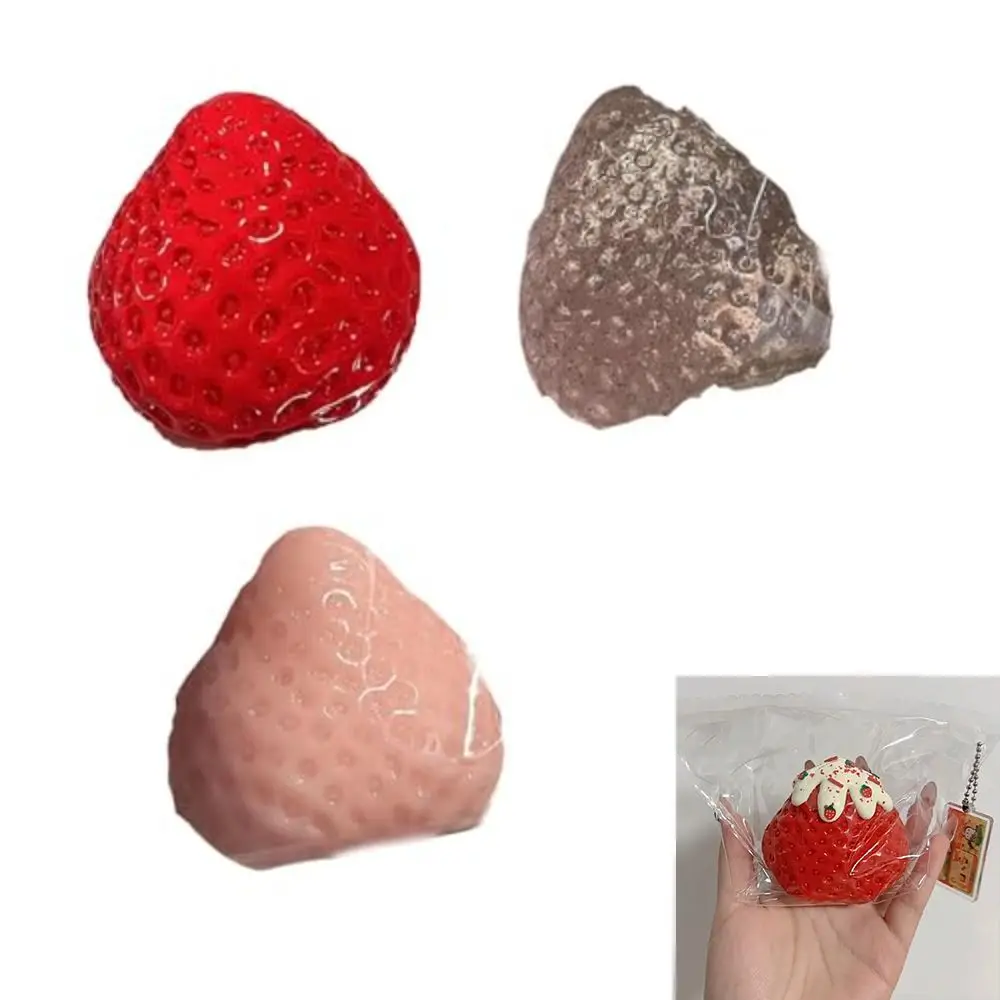 Kawaii Super Weiche Erdbeere Stress Spielzeug Lindern Angst PVC Dekomprimieren Kneifen Spielzeug Simulation Stress Relief Spielzeug Geschenk