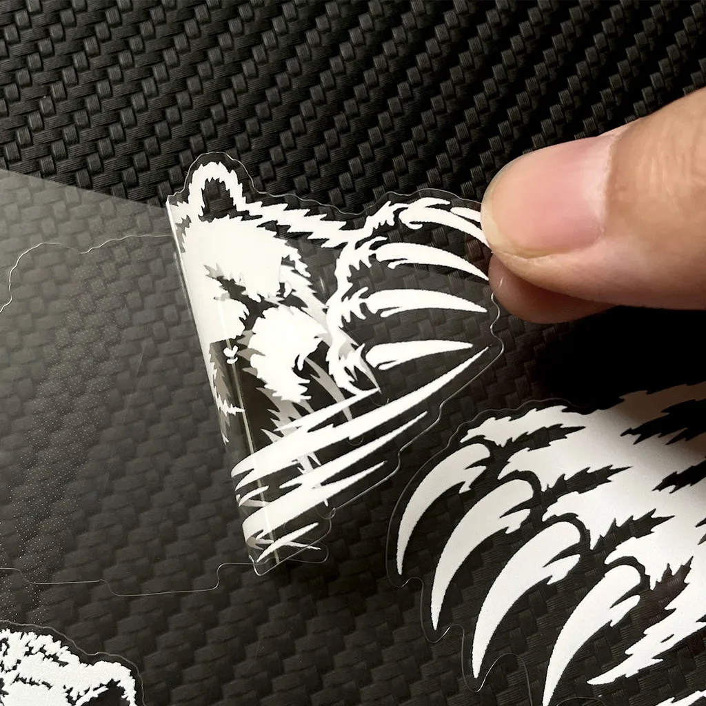 6Pcs Bear Claw Bike Stickers Waterproof Reflective Vinyl Decals Bear Head Graphics for Bicycle Frame Fork Helmet Bottle Parts