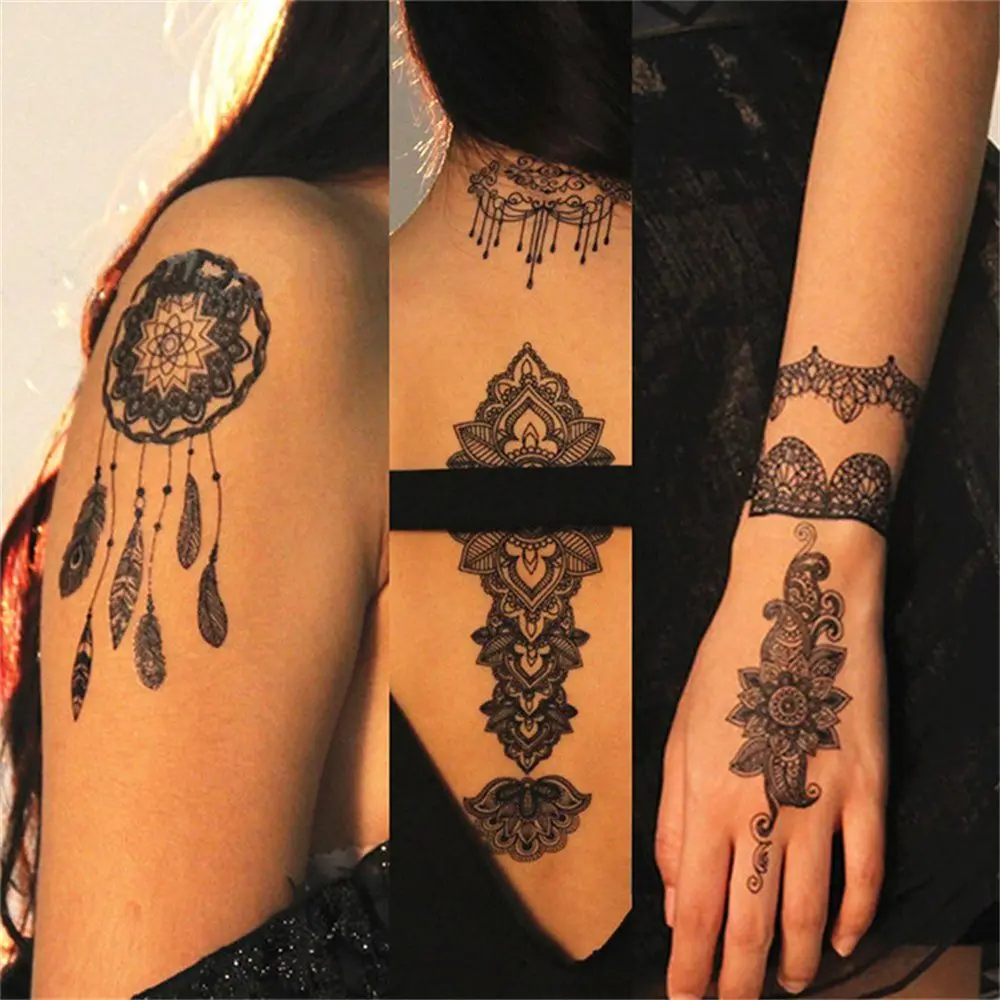 Temporary Tattoos Stickers Women Men Body Art Sticker Fashion Colored Drawing Waterproof Lasting Art Tattoos Stickers