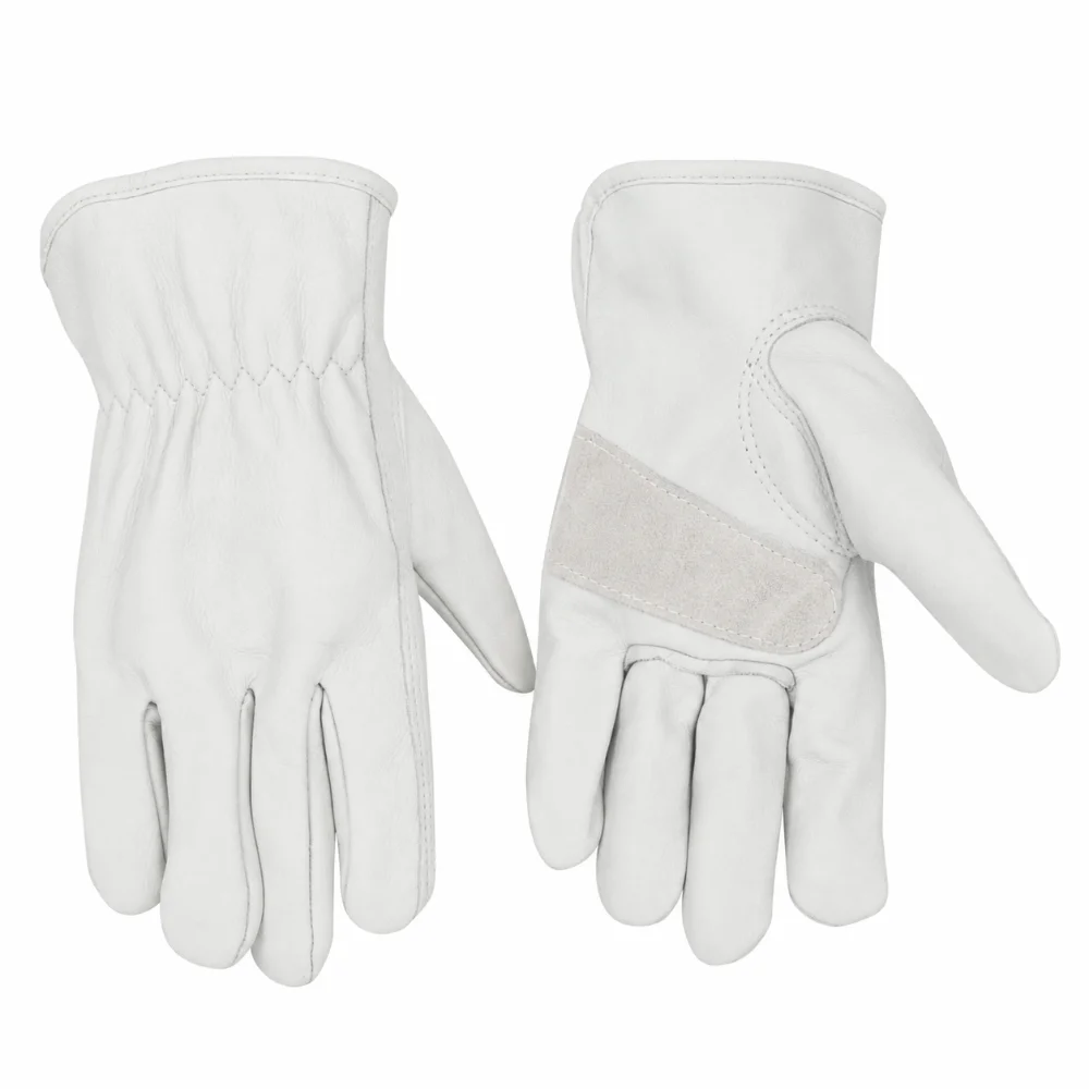 Flex Grip Leather Work Gloves Wear-Resistant Insulated Cowhide Working Glove Soft Stretchable Wrist Welding Protection Gloves