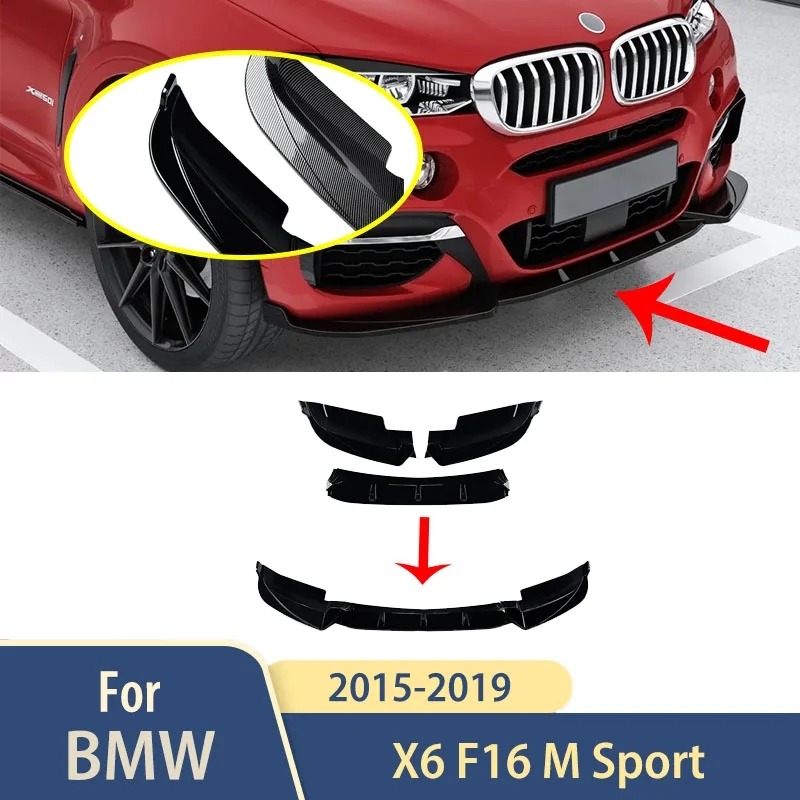 

For BMW X6 F16 2015 2016 2017 2018 2019 For M Sport Front Bumper Spoiler Lip Accessories Shovel Diffuser Auto Exterior Parts