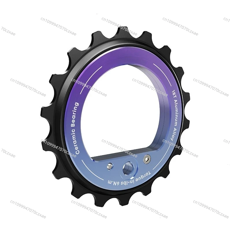 

Hollow Eccentric Large Guide Wheel, 18T Ceramic Bearing DIY Bicycle Rear Dial Accessories 9/10/11 Speed Universal