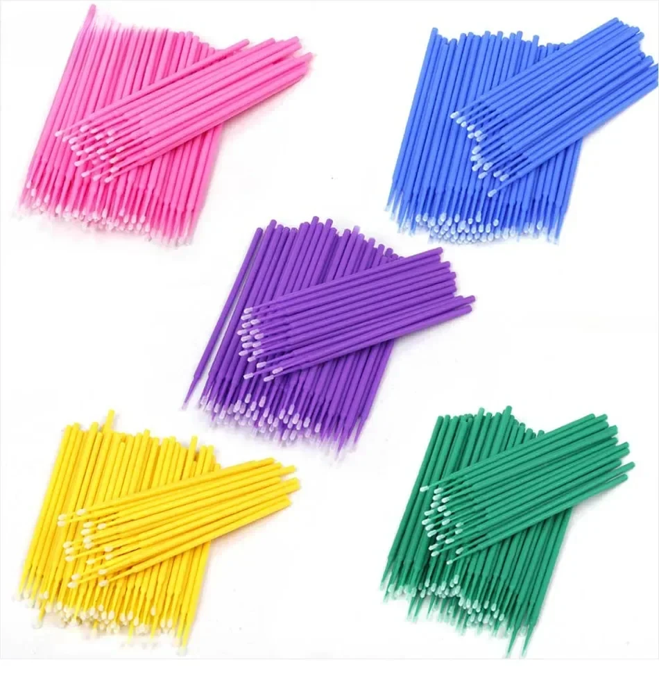 Extension de cils individuelle, 500/1000 pièces, coton-tige pour enlever les cils, microbrosse pour outils de maquillage, vente en gros, microbrosse