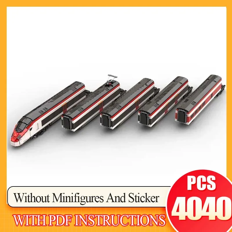 

DIY Assembly Construction Toy Technology Brick Holiday Gifts Railway Train Model RABe 501 Train Model Moc Building Blocks